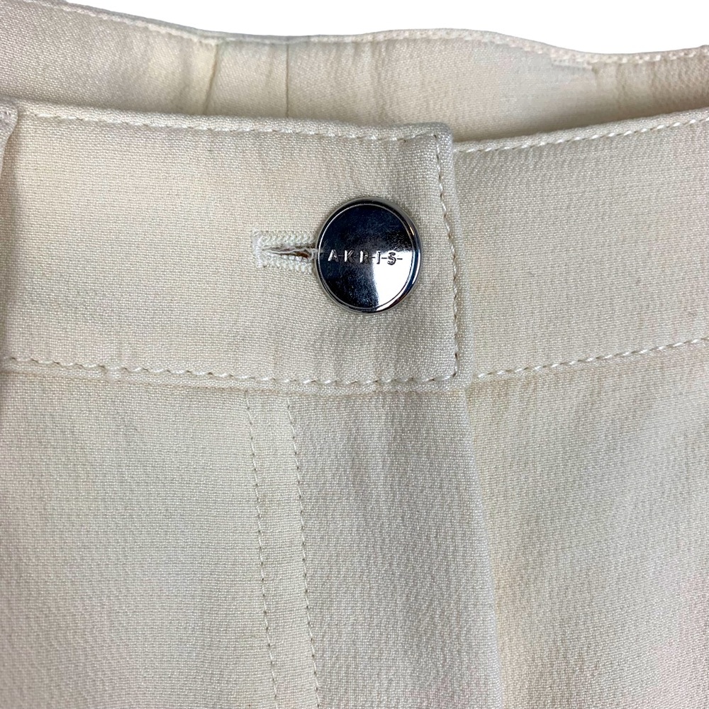 Akris Magda Cotton Silk Pleated Ankle-Crop Trousers in Off-White Size 4 - Picture 7 of 14